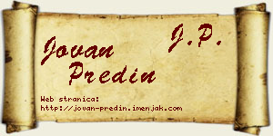 Jovan Predin vizit kartica